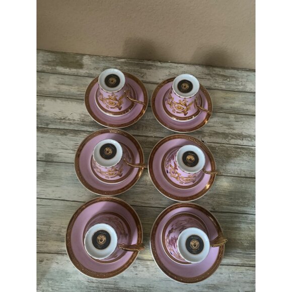 Rutherford Le Jardin De Italy Design Espresso Cup & Saucer Set Pink Gold inBox - Picture 16 of 16